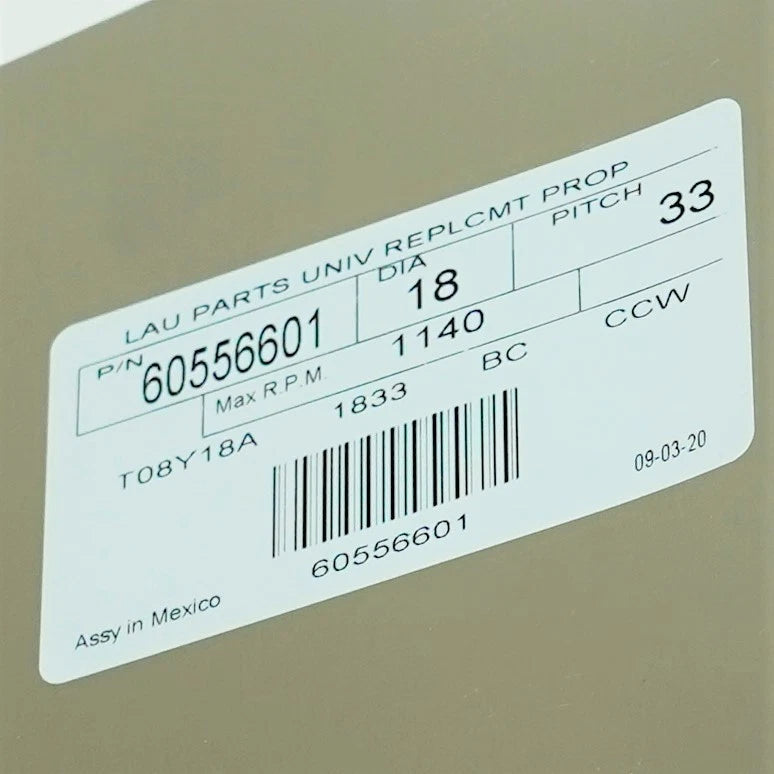 18" Fan Blade for CCW Rotation (33 Degree Pitch, 3 Blades)