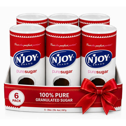 N'Joy Pure Sugar Canisters for Kitchen (Pack of 6, 20 Ounce)