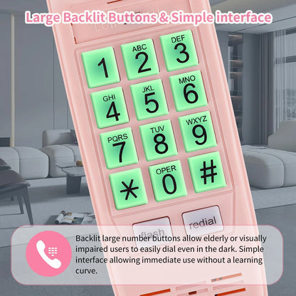 Pink Landline Phone Inspired by 90s Vintage Princess