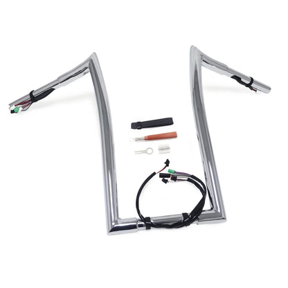 16" Prewired Drilled 25mm Ape Hanger Handlebar for Harley Road King (2014–2015)