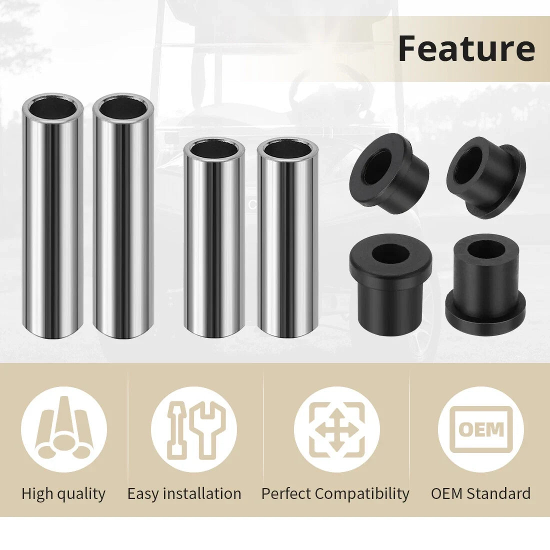 Front Leaf Spring & Upper A Arm Suspension Bushings Kit for Club Car DS (1992–Present)