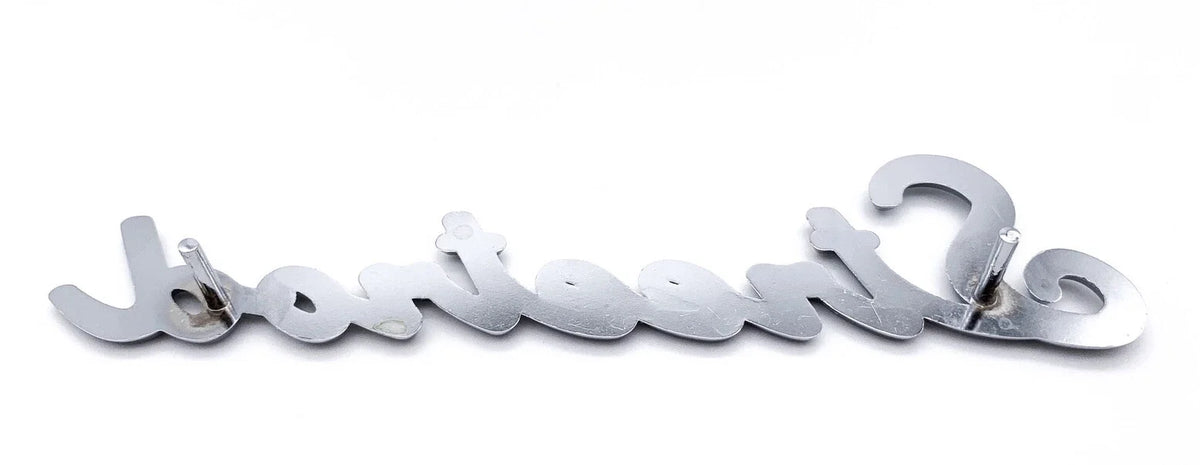 Universal Streetrod Chrome Script Emblem with Clips for Hot Rods (—)