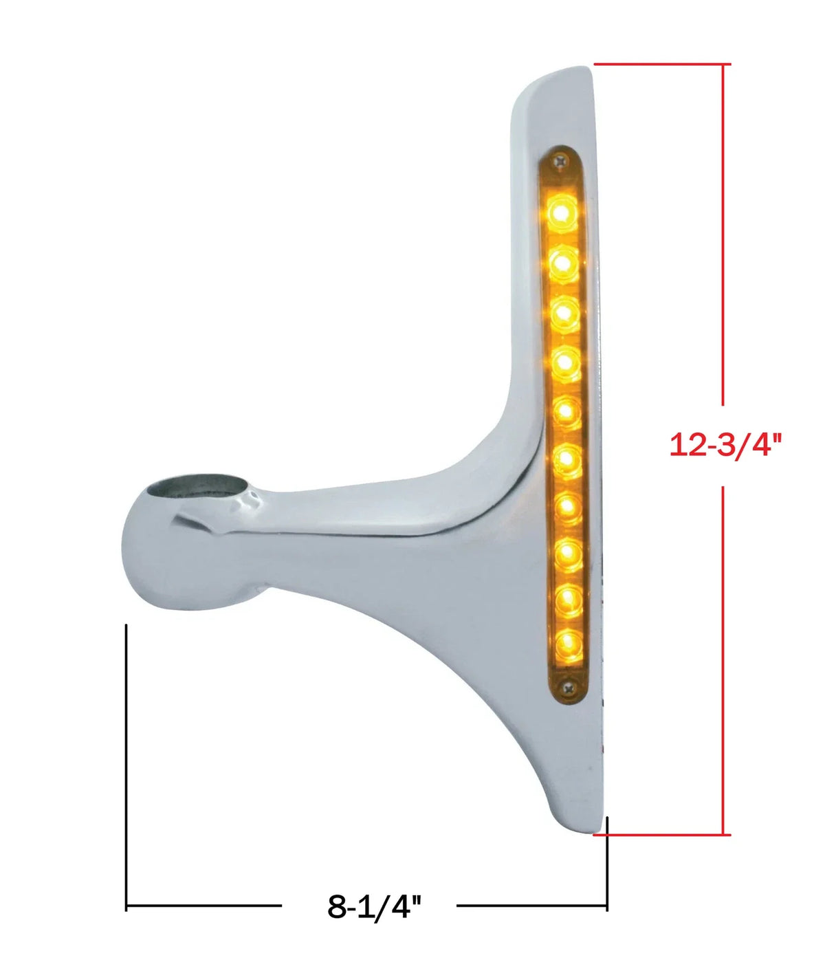 Headlight Brackets Pair for Peterbilt Hood Side Headlamps L-Shape w Amber LED (2016–2025)
