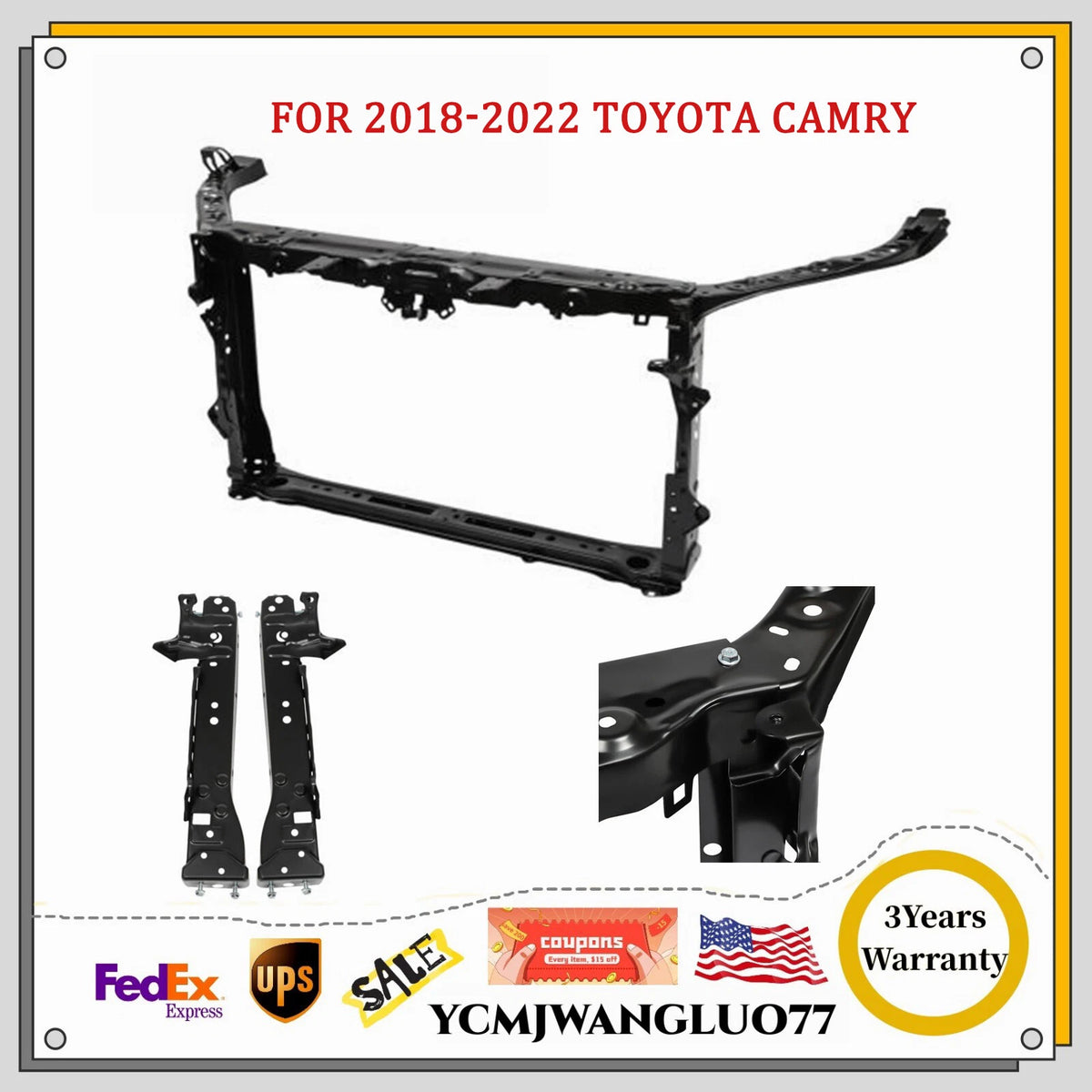 Radiator Core Support Bracket for Toyota Camry (2018–2022) TO1225459, 5710406060