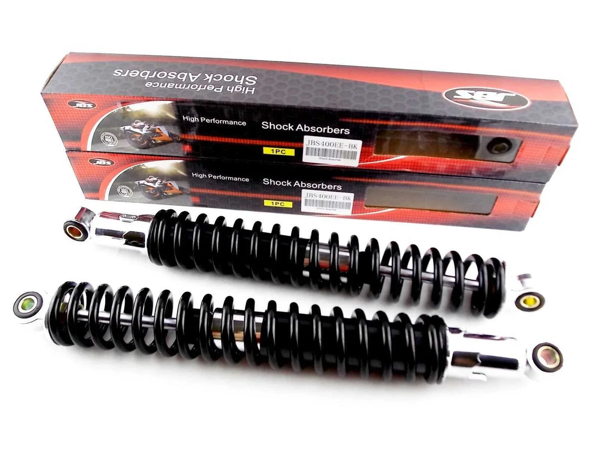400mm Black/Chrome JBS Rear Shock Absorbers for Kawasaki KDX400