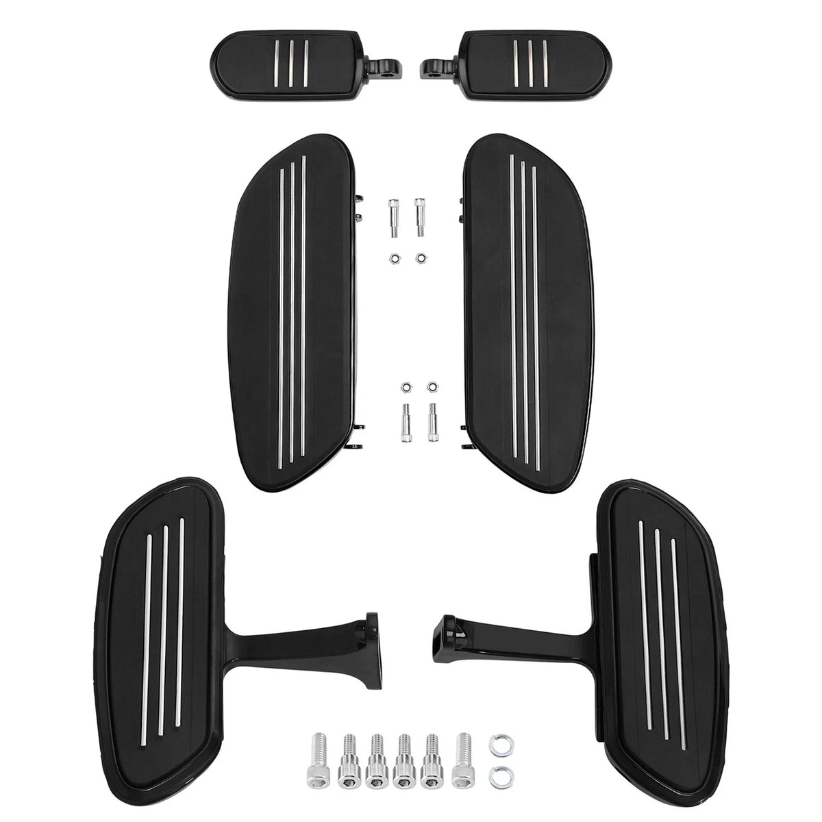 Set of 2 Black Floorboard Footpegs for Harley Road Glide (1993–2025)