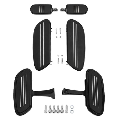 Set of 2 Black Floorboard Footpegs for Harley Road Glide (1993–2025)