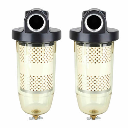 2X 496 Fuel Tank Filter with 1” NPT Top Cap Assembly for Gasoline Diesel