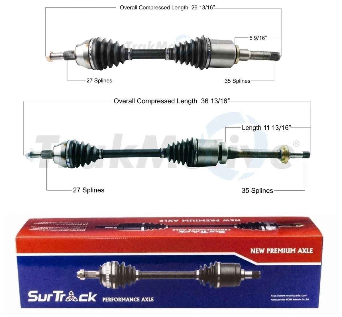 Set of 2 Front AAR CV Axle Shafts for Ford Transit Connect (2010–2013)