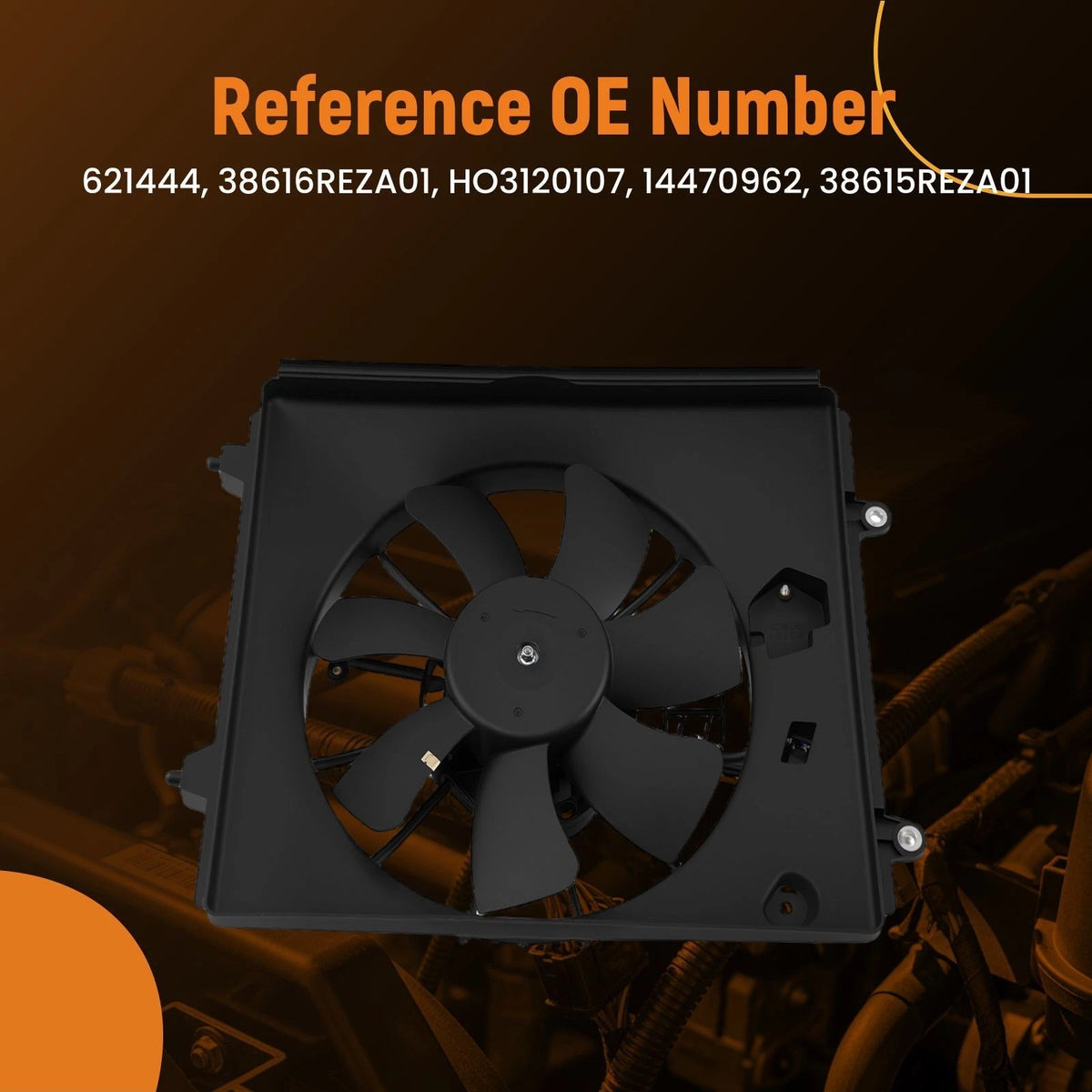Condenser Cooling Fan Assembly for Honda CR-V (2010–2011) 38615REZA01, 38616REZA01