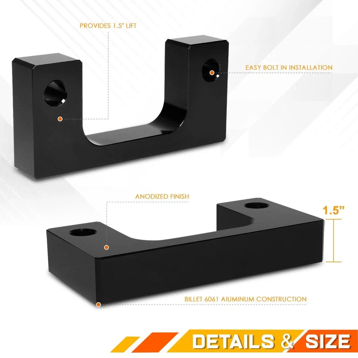 1.5" Front Low Mount Lift Kit Spacers for Chevy Silverado/GMC Sierra 1500 (2007–2022)