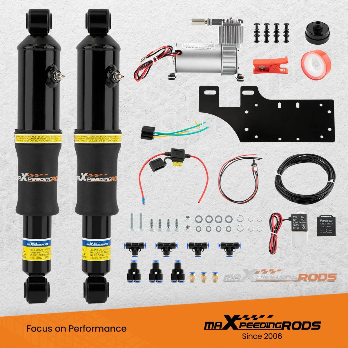 Rear Air Ride Suspension Set for Harley-Davidson Touring Glide (1994–2023)