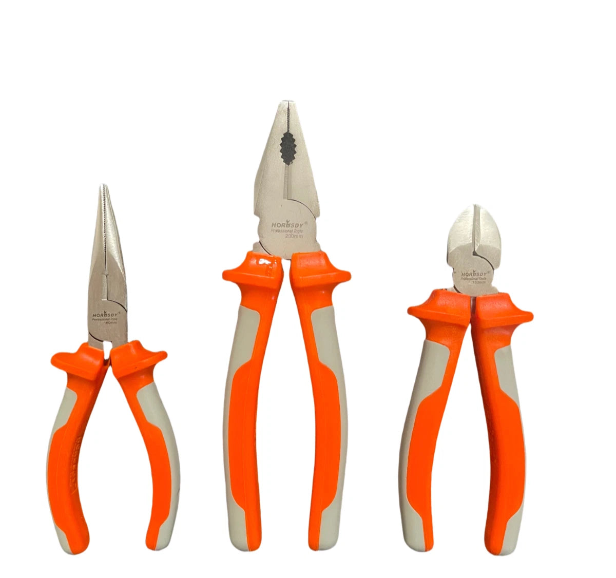 3X Cutting Pliers Set (6" Long Nose, 6" Diagonal, 8" Lineman's)