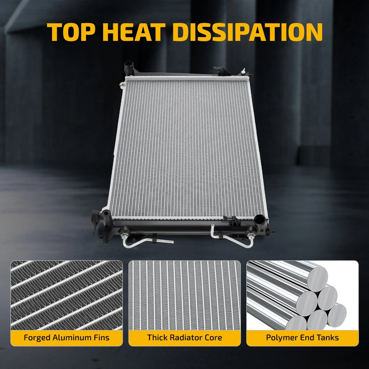 Aluminum Radiator CU2831 for Hyundai Azera 3.8L, Sonata 3.3L, Kia Optima 2.4L (2006–2017)