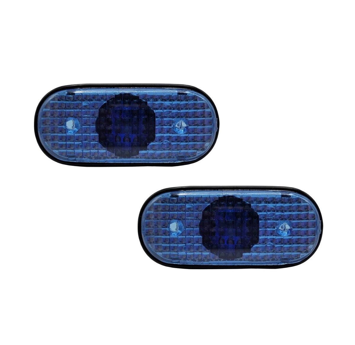 2Pcs Blue Oval Side Marker Lights for Trailer RV Truck (M12B)