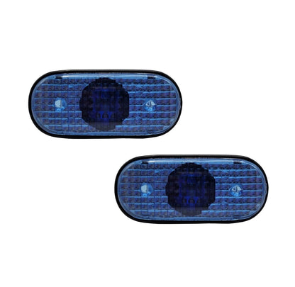2Pcs Blue Oval Side Marker Lights for Trailer RV Truck (M12B)