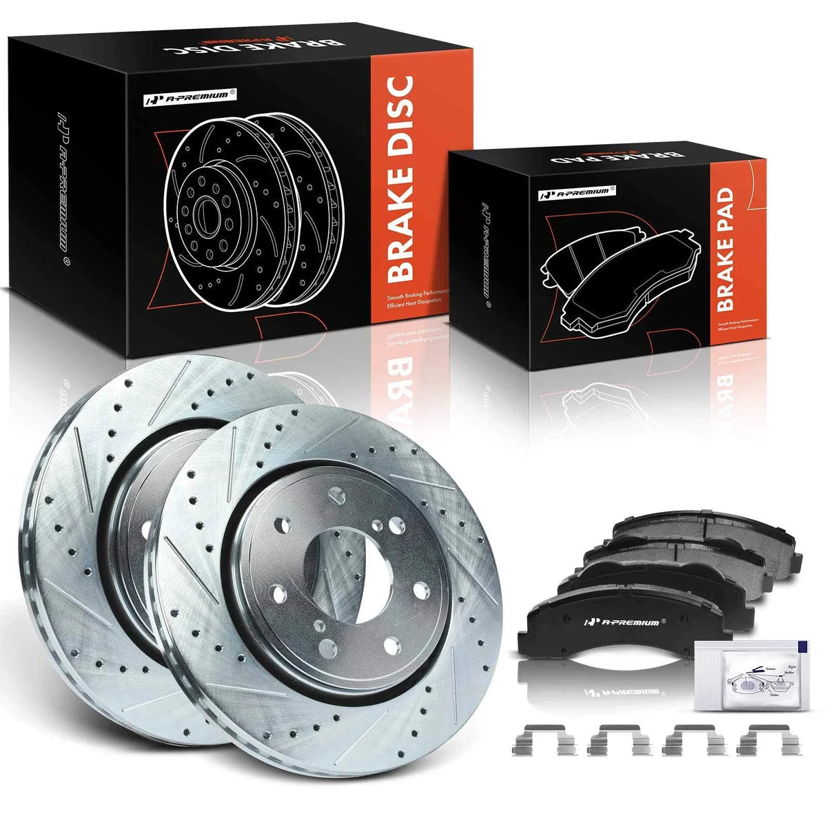 Set of 2 Front Drilled Brake Rotors & Ceramic Pads for Ford F-150 (2010–2017)