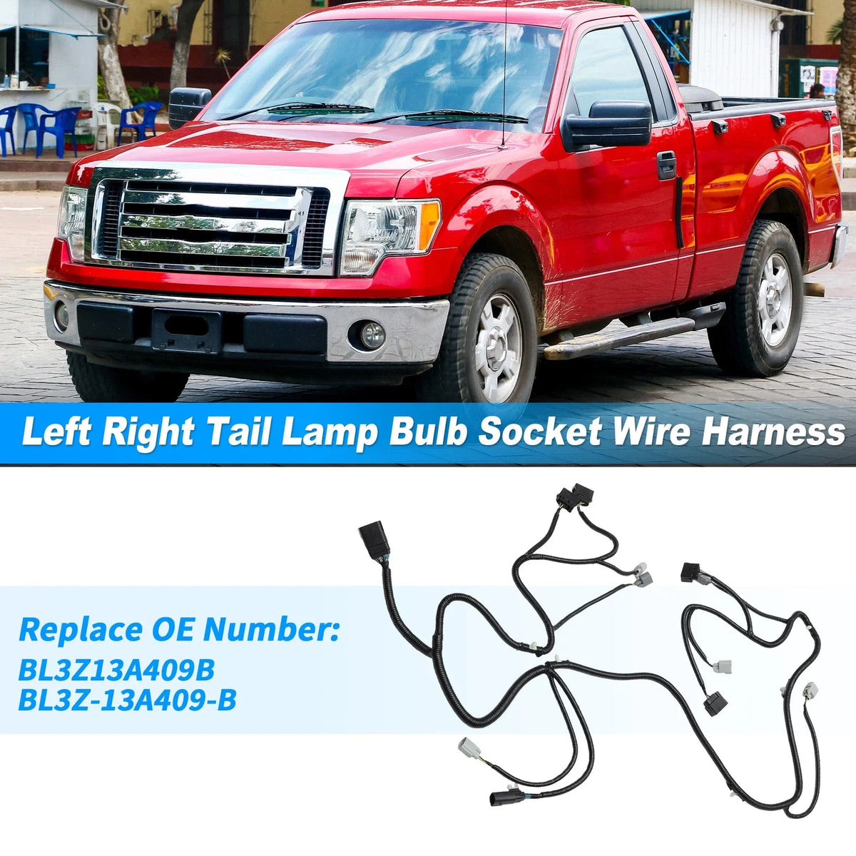 Rear Tail Light Socket Wiring Harness for Ford F-150 (2011–2014) BL3Z-13A409-B