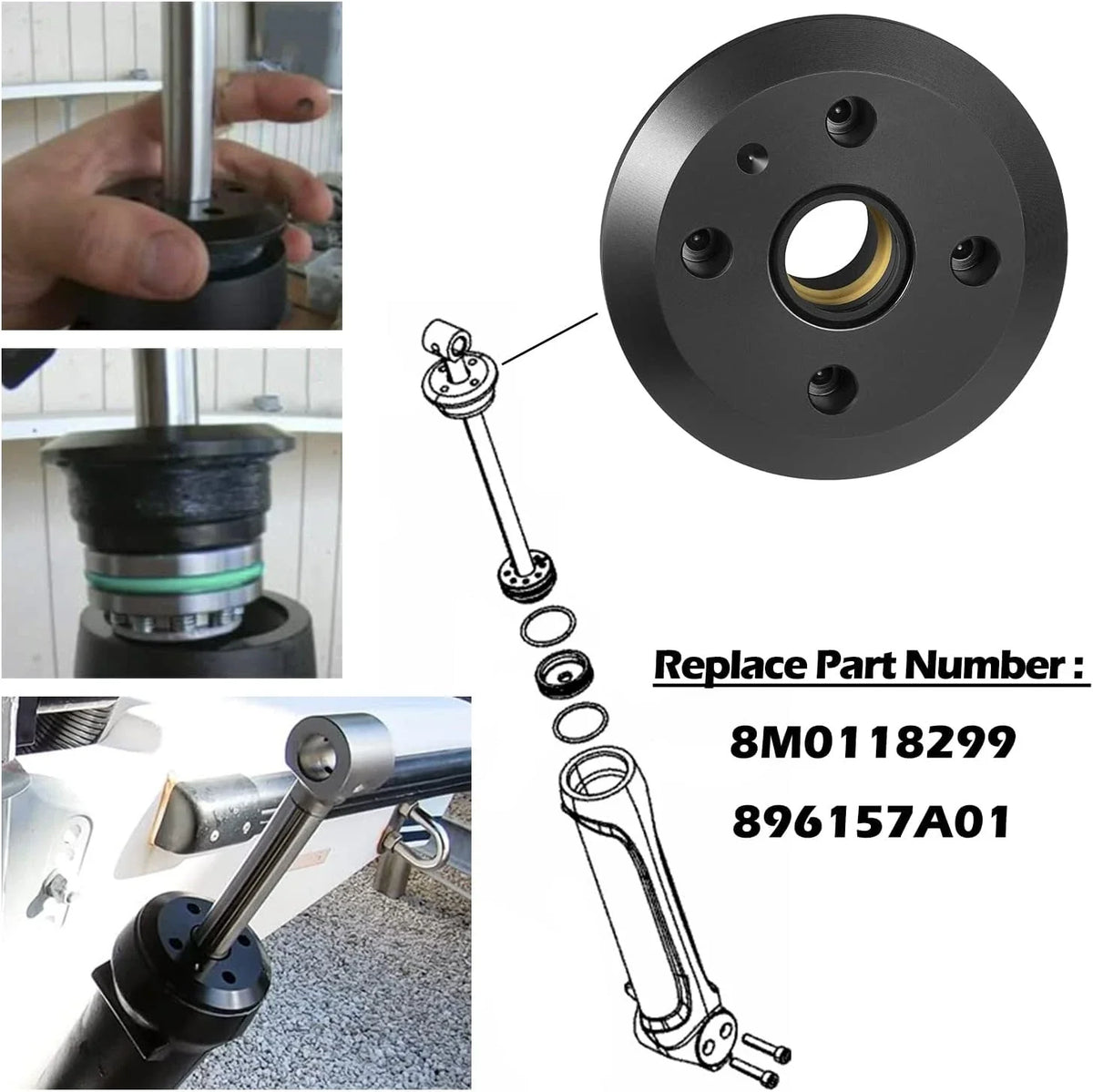 Set of 2 Trim Rod Cap Seal Kit for Mercury Outboard Verado (200-450HP) 8M0118299 896157A01