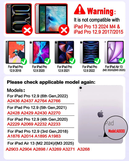 TabletKeyer Magic-Style Case for iPad Air 13, iPad Pro 12.9 (No Part Numbers)