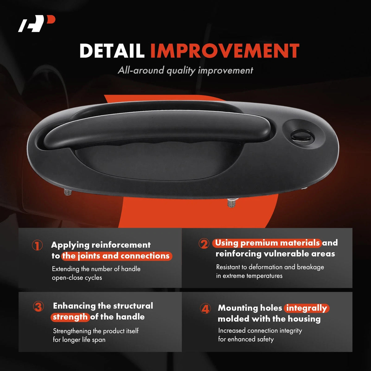Rear Left Exterior Door Handle for Chrysler Town & Country, Dodge Caravan (QJ99SJM, CH1520101)