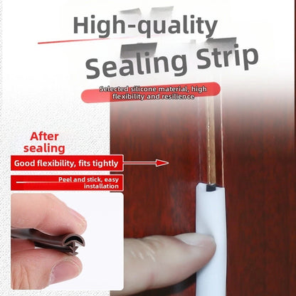 Wood Door Seal Strip 5 Meter for Soundproofing and Energy Saving