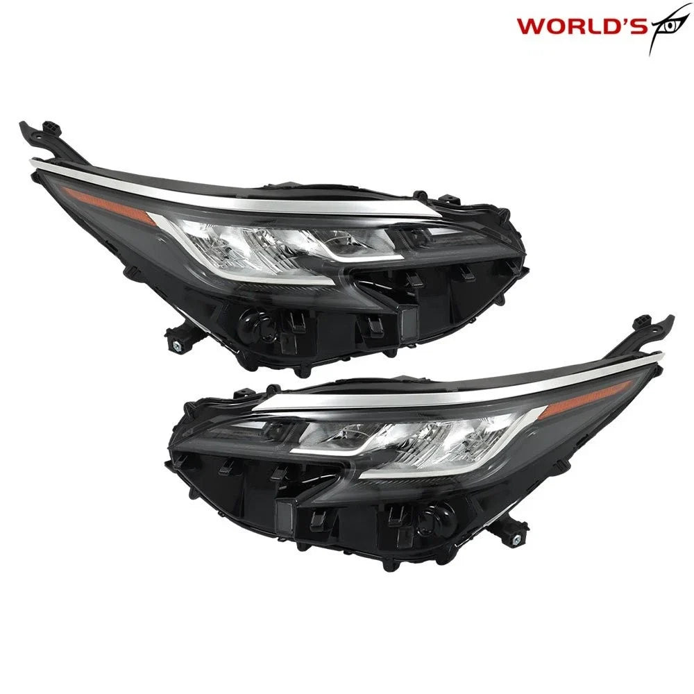 Set of 2 LED Headlights for Toyota Sienna (2021–2022) Chrome Bezel