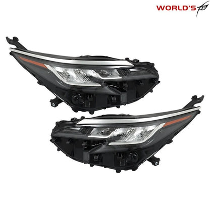 Set of 2 LED Headlights for Toyota Sienna (2021–2022) Chrome Bezel
