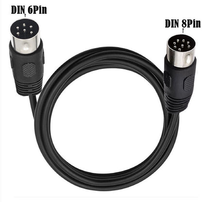 8 Pin DIN Male to 6 Pin DIN Male Audio Data Signal Connector Cable 5.9ft