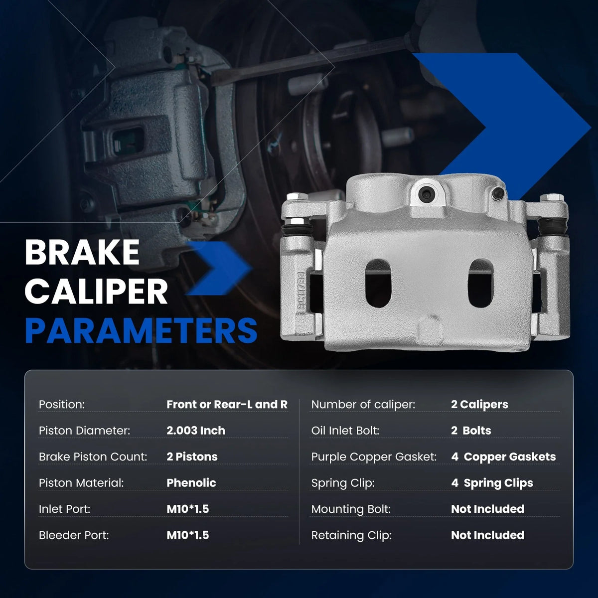 Front Brake Calipers with Bracket for GMC Yukon Tahoe (2007–2020)