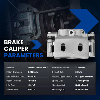 Front Brake Calipers with Bracket for GMC Yukon Tahoe (2007–2020)