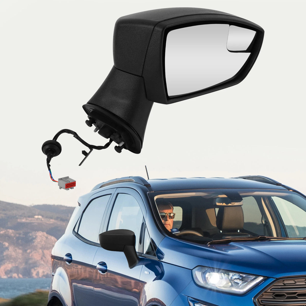 Right Manual Folding Mirror for Ford EcoSport (2018–2022) GN1Z17682Y, FO1321688