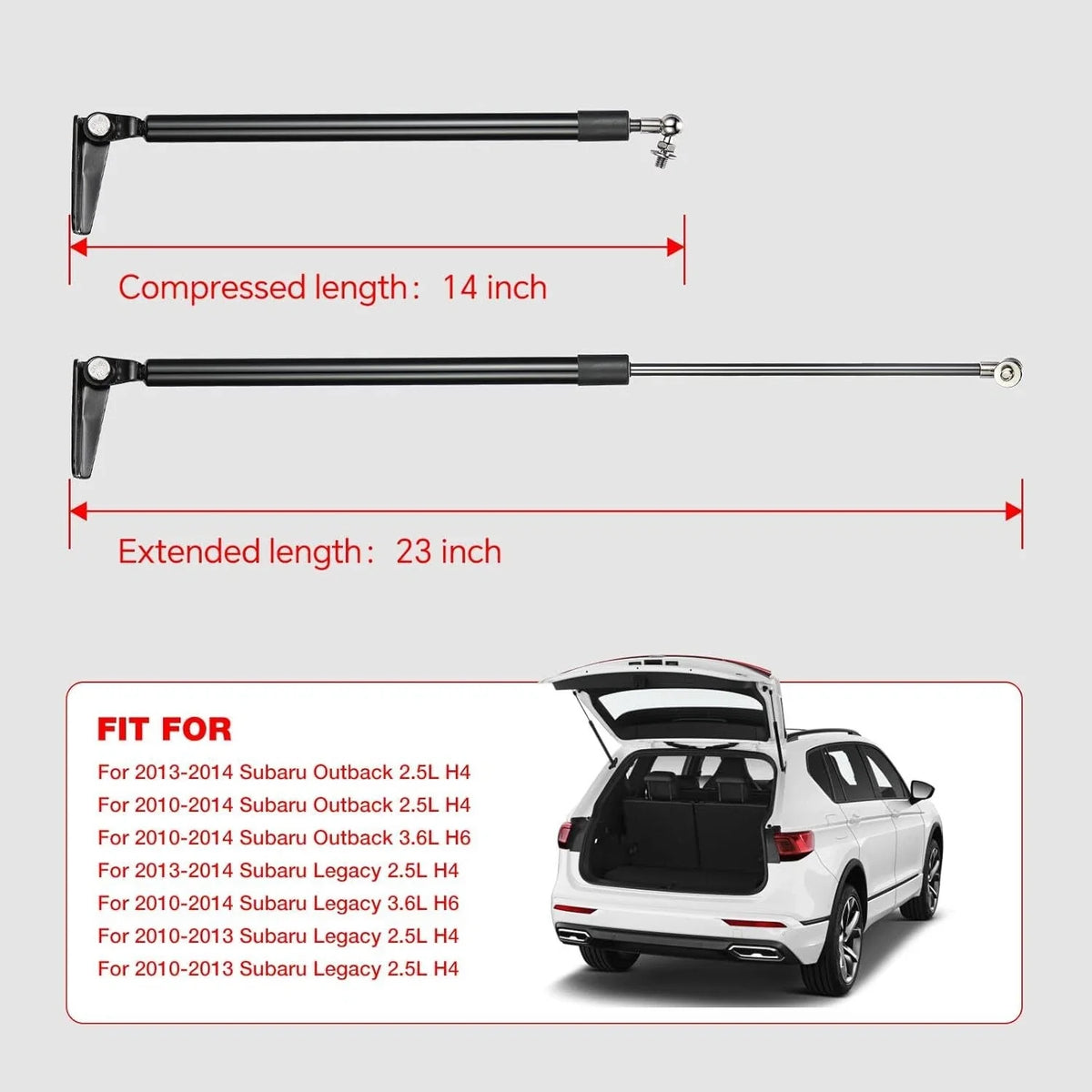 2X Rear Hatch Lift Supports Struts for Subaru Legacy Outback (2010–2014)