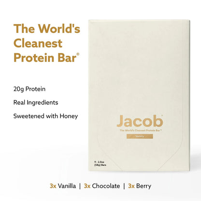 2X Jacob Bar Protein Bars Variety Pack (9 Bars)