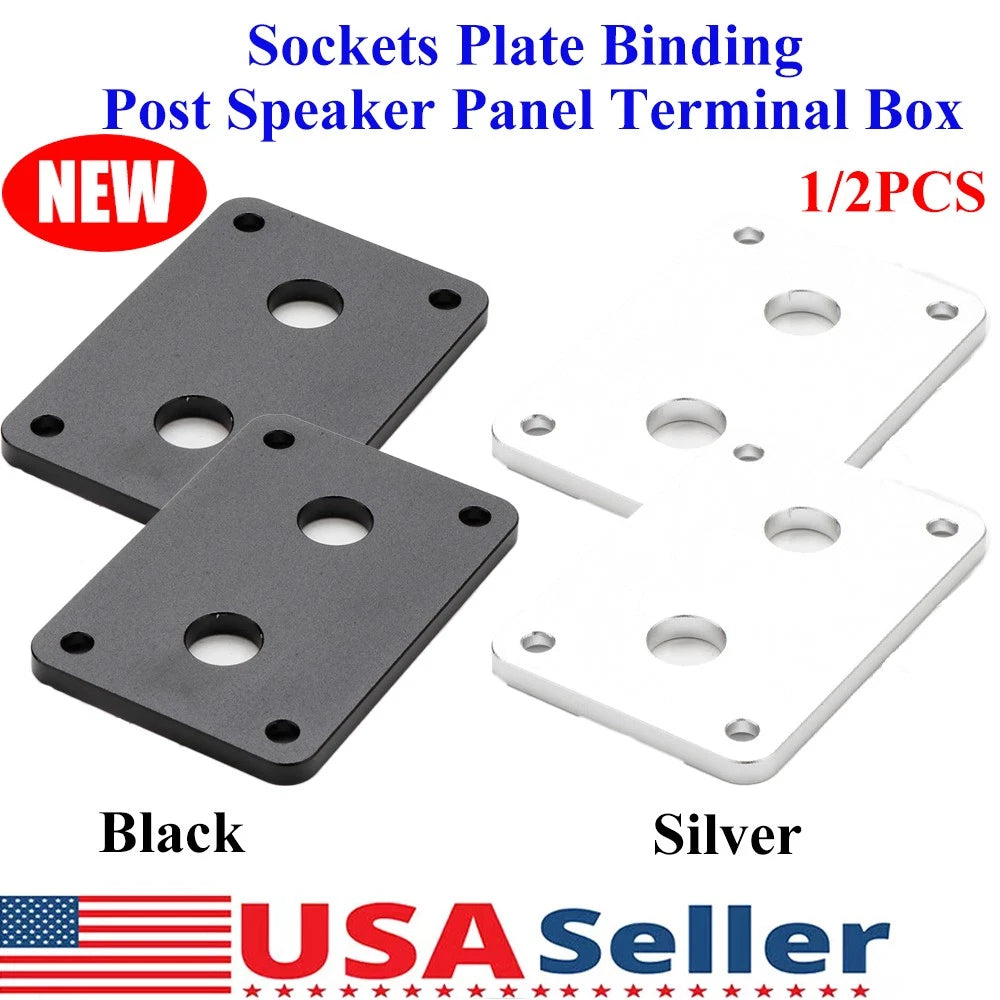 Aluminum Banana Jack Socket Plate Binding Post Terminal Box for Speaker (1/2x)