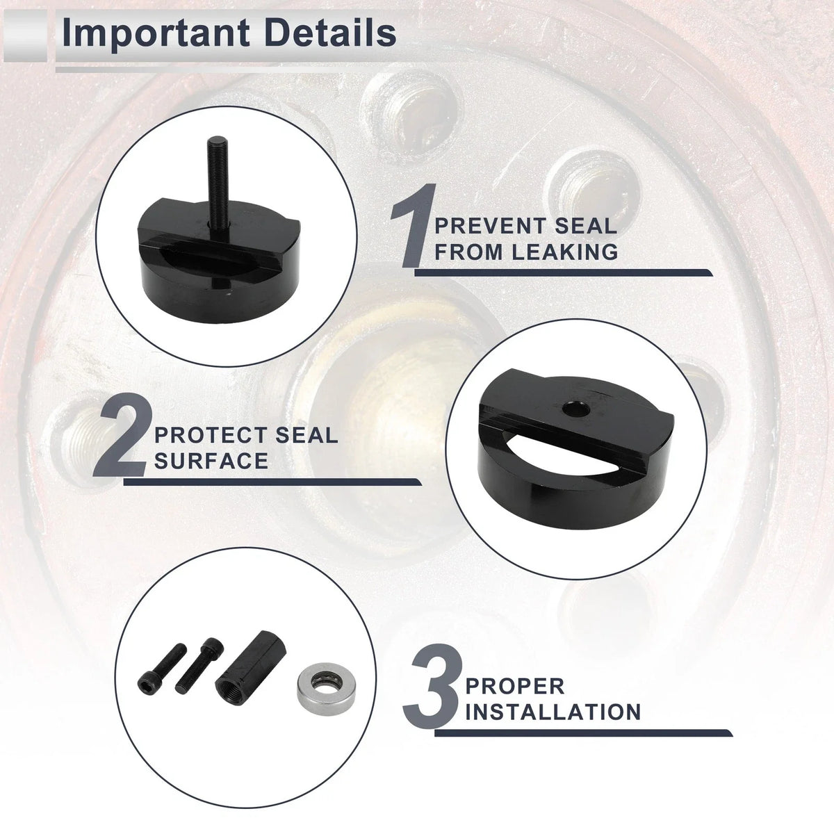 Crankshaft Rear Main Seal Installer Tool for Ford 4.5L 6.0L 6.4L (No.303-770)