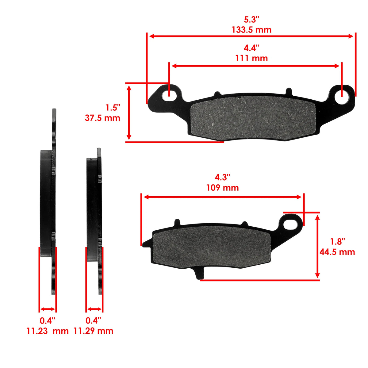 Set of 2 Front & Rear Brake Pads for Kawasaki Vulcan 2000 VN2000 (2007–2009) HU7524MP145LR