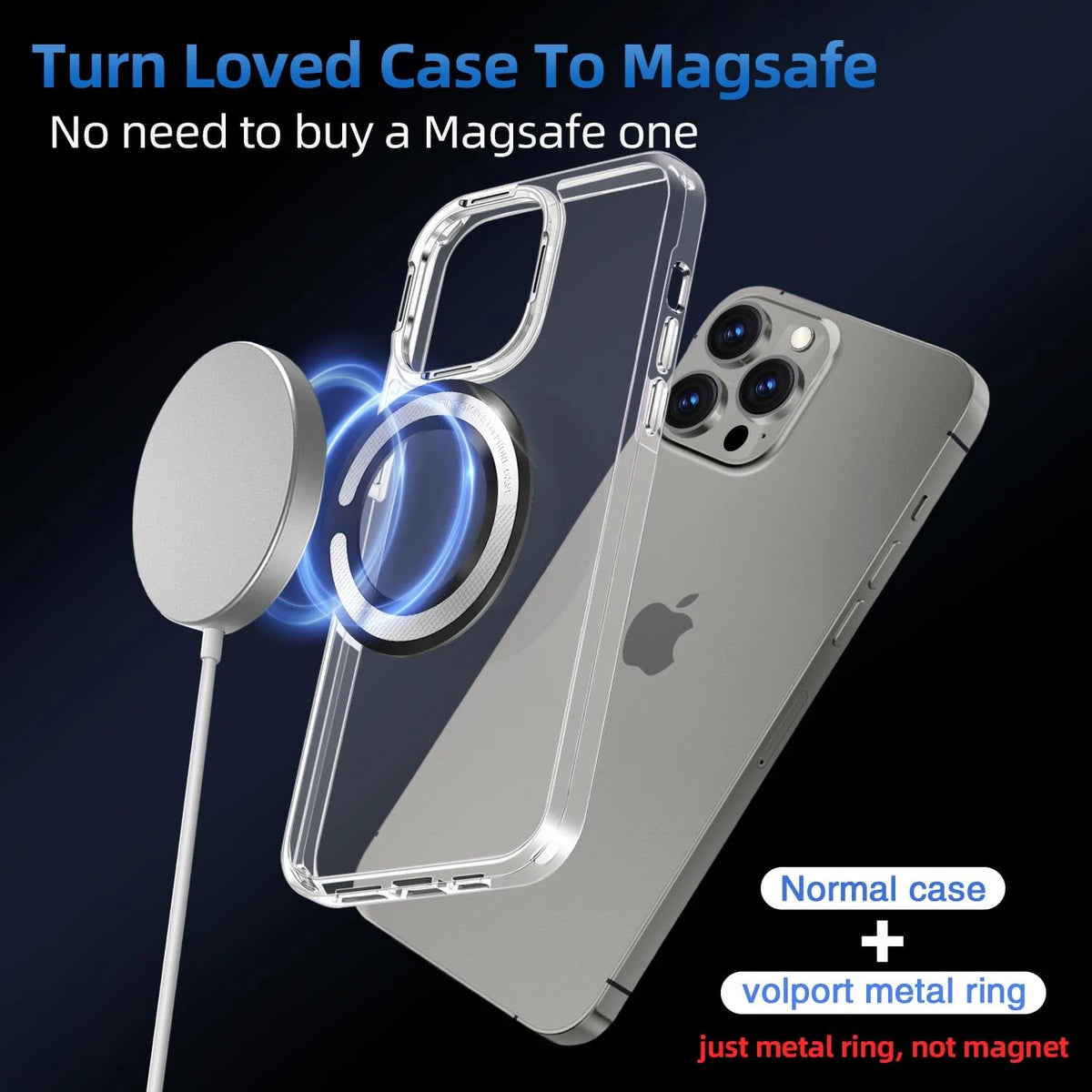 Set of 4 Metal Magnet Ring Adapter for Wireless Charger Card Ho