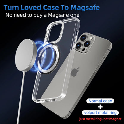 Set of 4 Metal Magnet Ring Adapter for Wireless Charger Card Ho