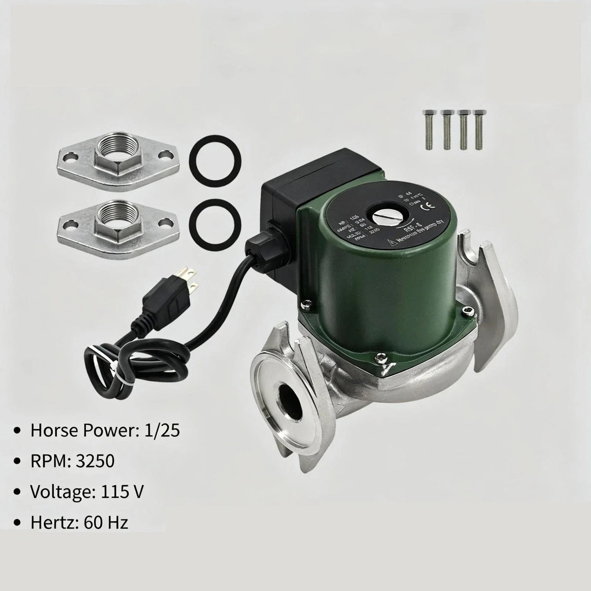 Water Circulator Pump 008-SF6 for Taco (115V 1/25 HP 60HZ 0.84A 125 PSI)