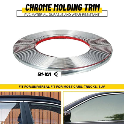 Chrome Trim Molding Strip for Universal Car Body Door Protector (16ft)