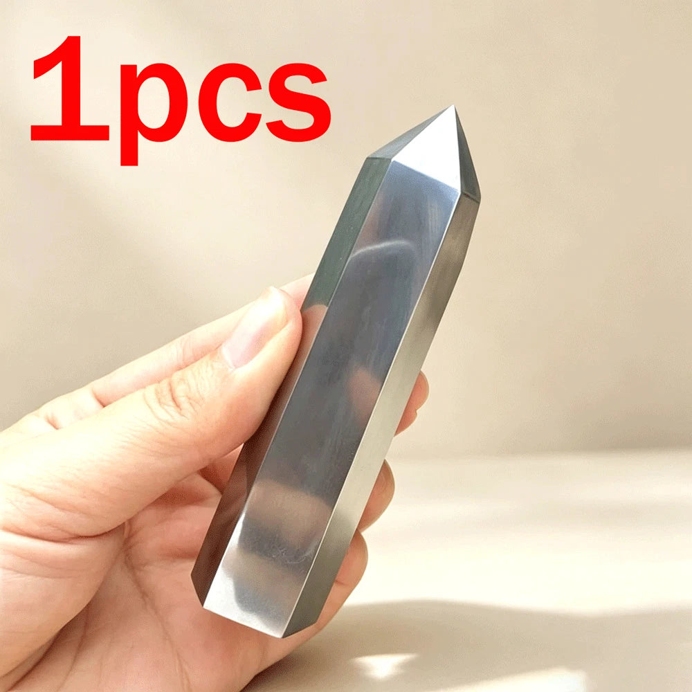 Natural Polished Hematite Tower Point Obelisk for Meditation Healing