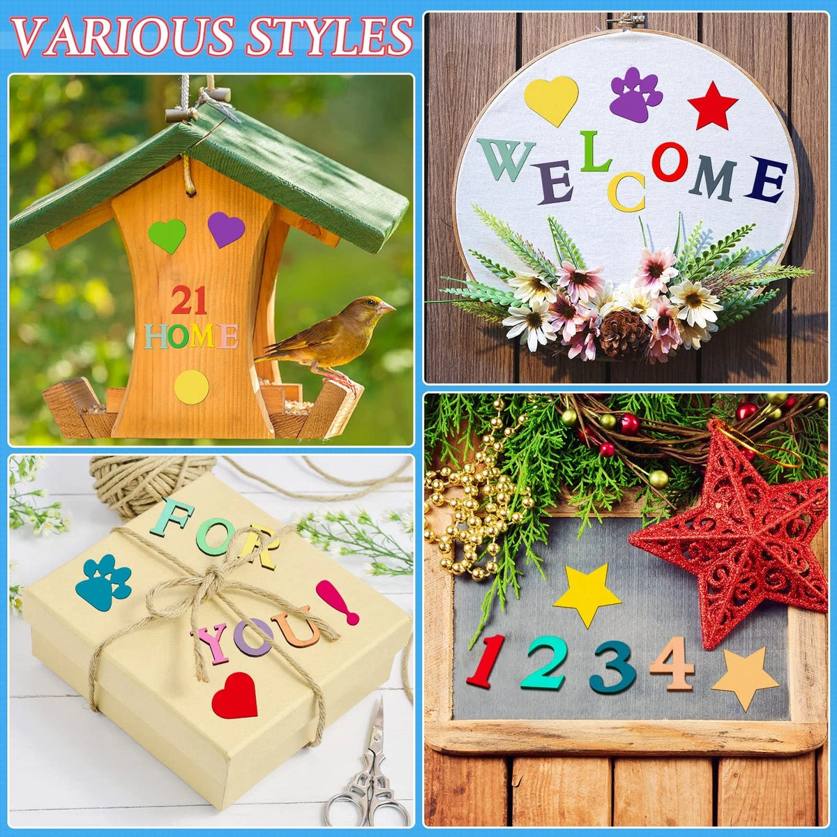 492 Pieces Wooden Alphabet Letters and Numbers Set