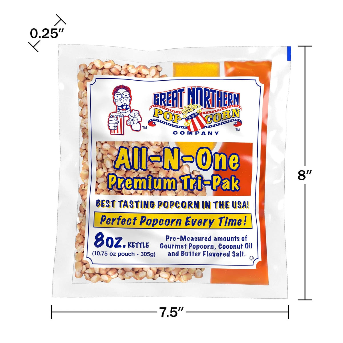 40-Count 8 Ounce Popcorn Packs for Movie Theater Style