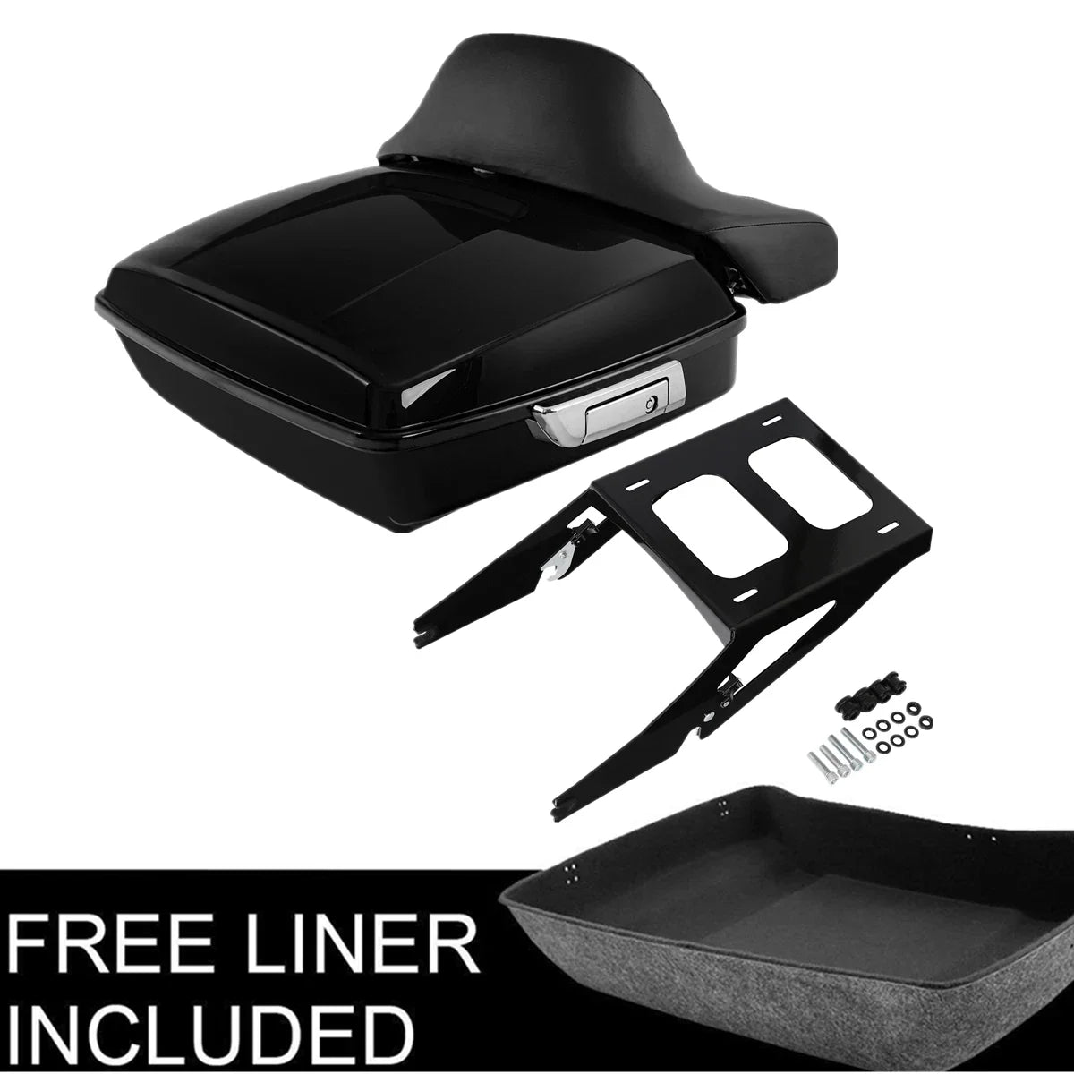 Chopped Trunk Backrest Pad Mount Rack for Harley Sport Glide (2018–2023)