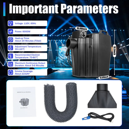 6000W Dry Ice Fog Machine for Stage Effects (Wedding Party)