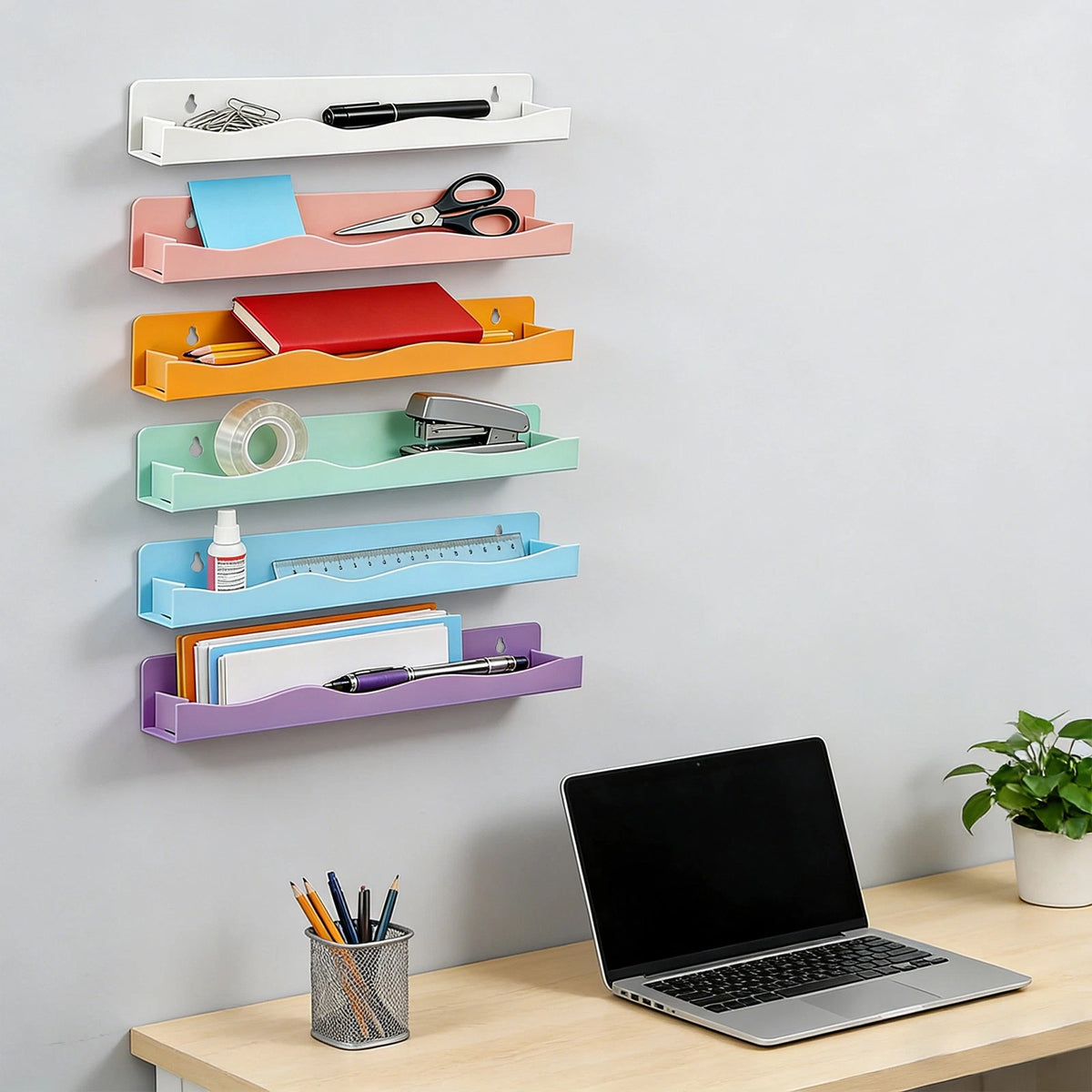 6pc Wall Mounted Nail Polish Racks Organizer for Nail Polish Storage