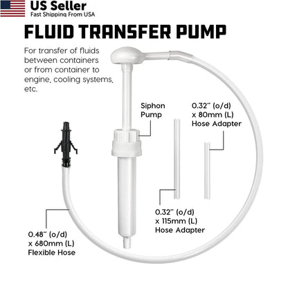Fluid Oil Pump for Quart, Half Gallon (Black)