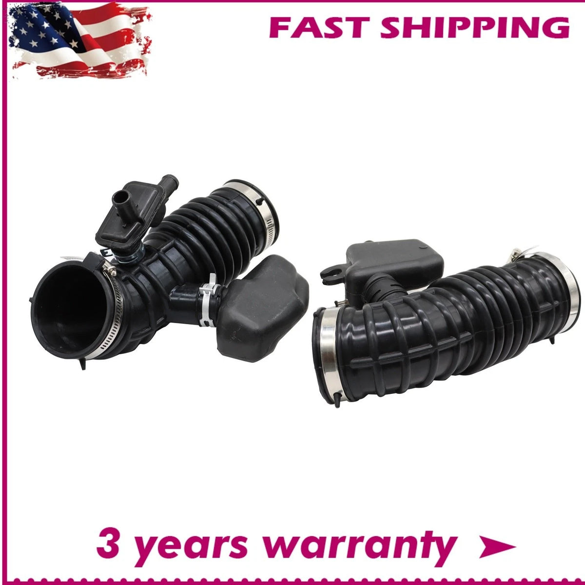 2 Air Cleaner Intake Hoses for Infiniti FX35 (2009–2012) 16576-1CB0A, 16576-1CB1A