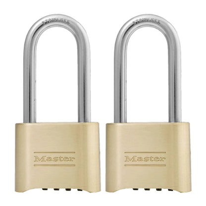 2X Brass Combination Locks for Outdoor Gates (Gold)
